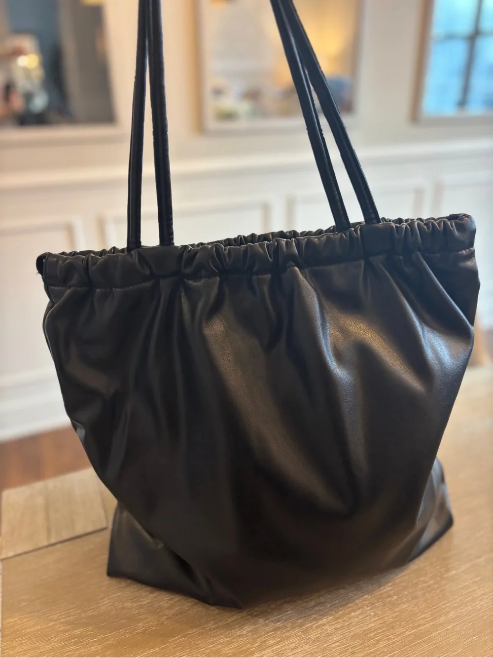 a new day Black Ruched Shoulder Tote Bag - Picture 3 of 9